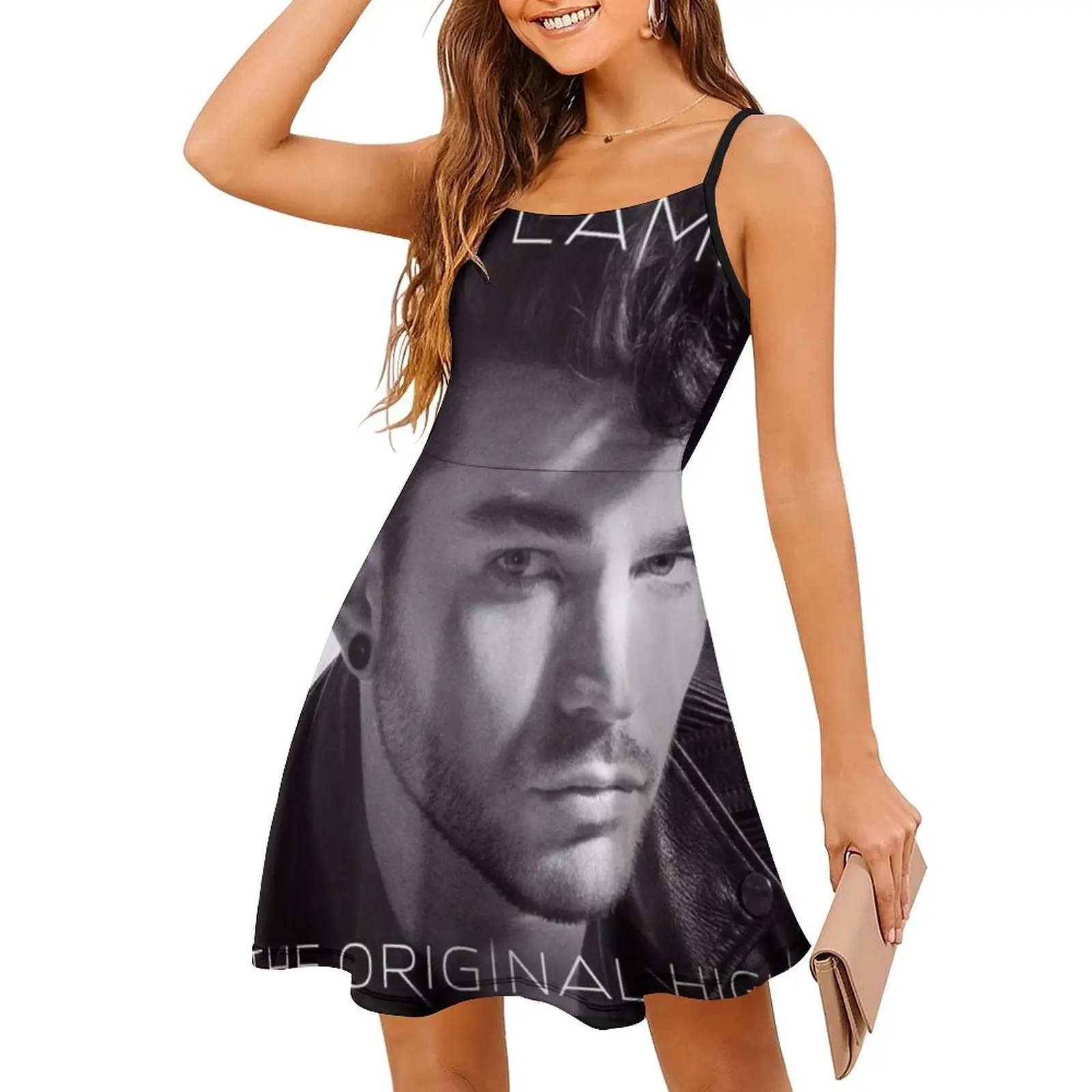 فستان آدم لامبرت الأصلي الكوري العالي غير الرسمي للنساء فساتين مكتب يومية بسيطة للسيدات آدم لامبرت الصوتي لايف