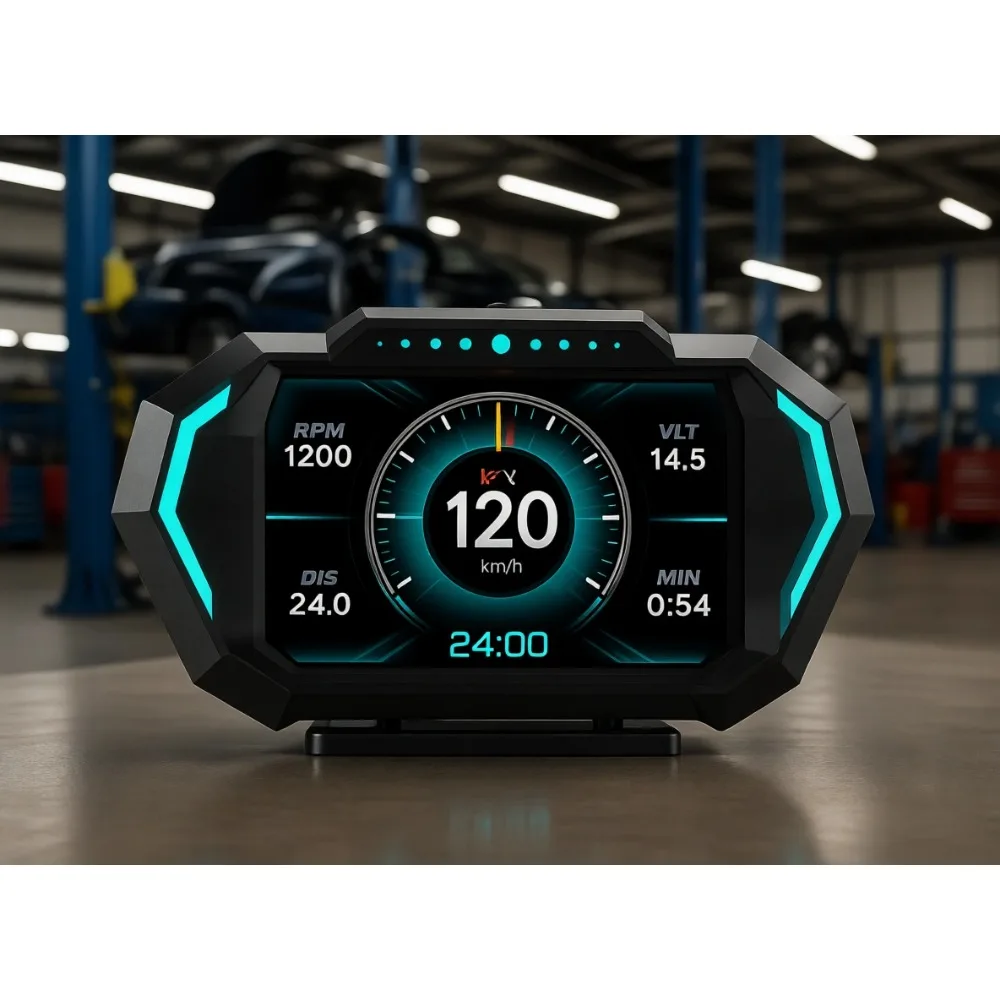 

Универсальный автомобильный HUD-дисплей: цифровой спидометр, тахометр, индикатор температуры воды, показатель уровня топлива, бортовой компьютер, многофункциональный измеритель данных