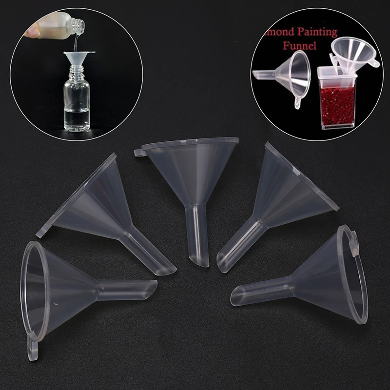 {YY30} 5 Pcs New Small Plastic For Perfume Diffuser Bottle Mini Liquid Oil Funnels Lab
