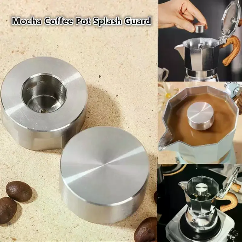 Stainless Steel Moka Pot Stovetop Splash-proof Valve Moka Pot Splash-proof Cover Splash Cap Espresso Coffee Maker Accessories