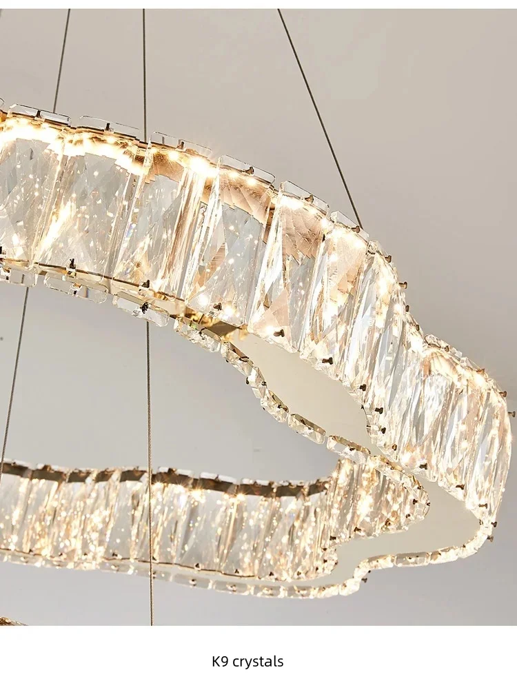Crystal Chandelier Living Room Light 2025 New Flower Pattern Hall Main Light Modern Atmospheric Dining Room Light Luxury Light