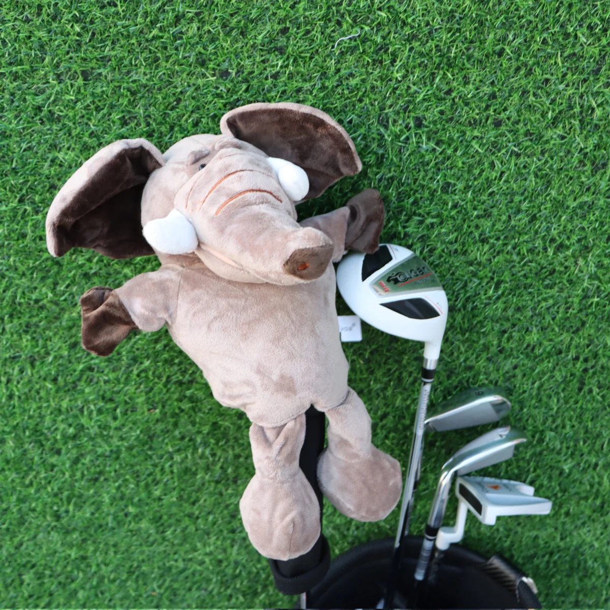 Elephant Plush Golf Headcover for Driver Fairway Golf Head Cover Protector Cover for Men and Women Golf Mascot Novelty Gifts