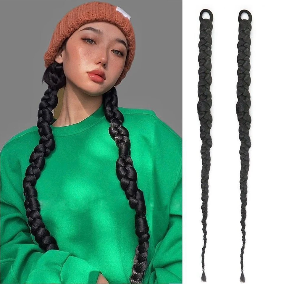 Dream Like 30 Inch Braids Ponytail Twist Braids Long Boxing Tail Chignon Tail With Rubber Band Spice Girls Braids Hair Natural