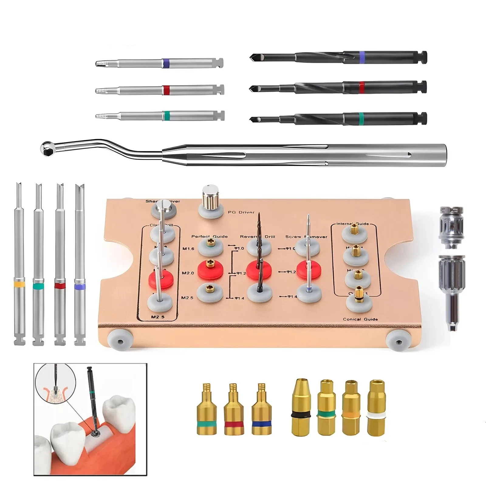 Dental Universal Implant Removal Screw Kit Broken Screws Extract Tool Set