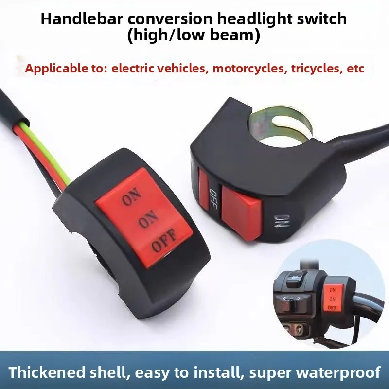 Universal External LED Light Switch for Motorcycle Handlebar Modification Accessory