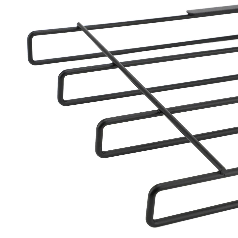 Carbon Steel Under Cabinet Rack 9.8×9.8×2.3in One-Layer Design Cutting Board Holder Black Chopping Board Organizer