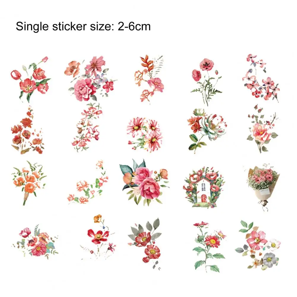 40Pcs 2-6cm Scrapbooking Sticker Exquisite Craftsmanship Vintage Floral Stickers For DIY Crafts Album Notebook Kids Supplies