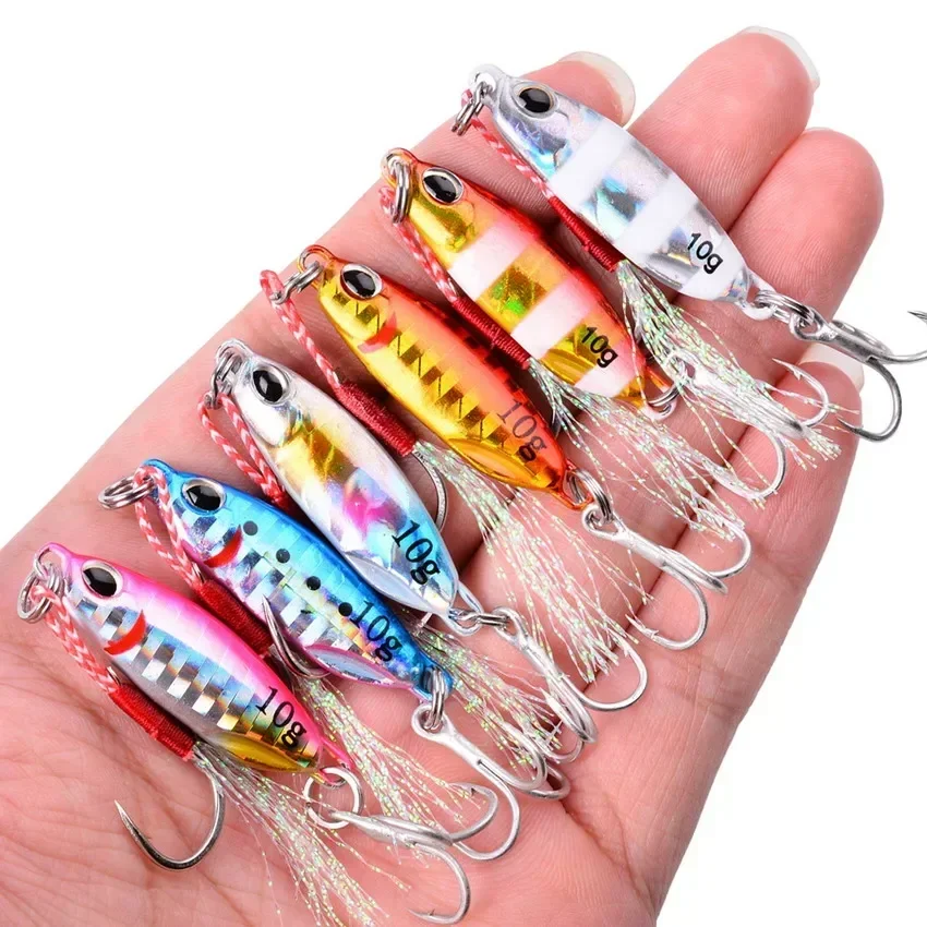 5PCS Metal Jig Fishing Lure 10g 15g 20g 30g 50g Shore Casting Swimbait Spoon Fishhooks Artificial Bait LAKE Ocean Tackle Pesca