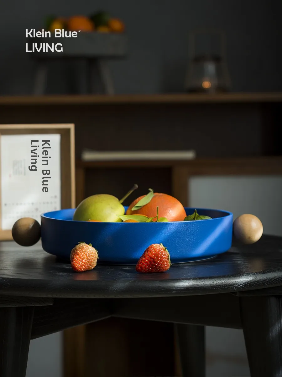 

Klein Blue Cerc Fruit Tray Home Use Storage Plate Simple Sle Dert Plate Luxury mat Handmade Crt Fruit Basket