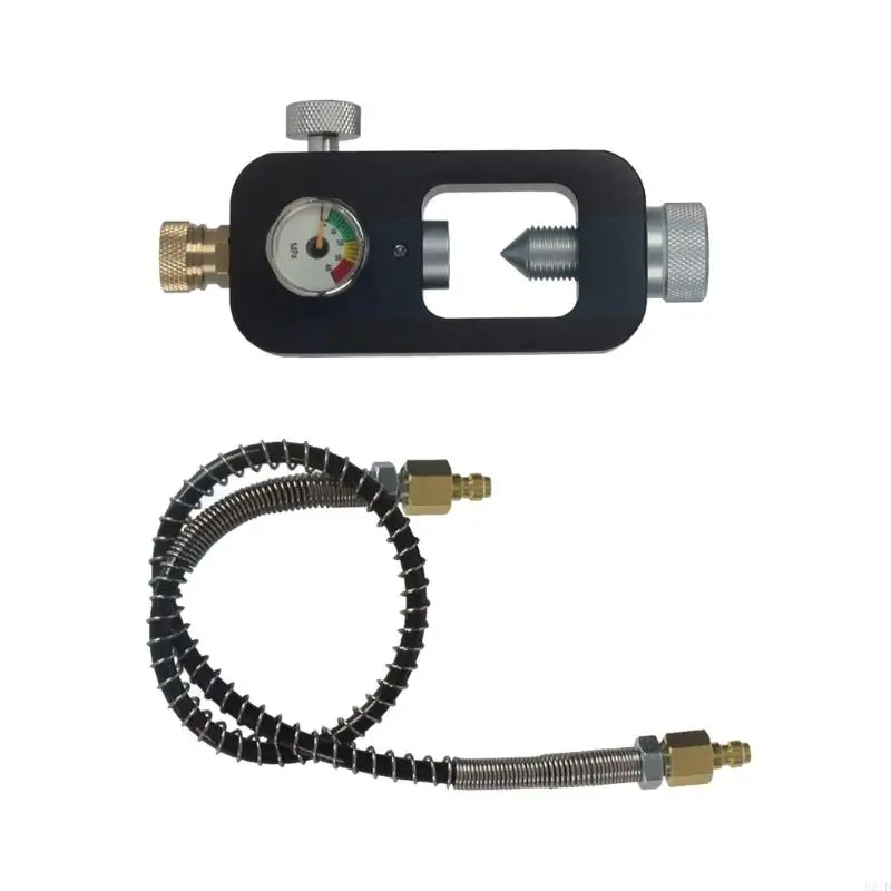   Diving Refill Adapter Aluminum Alloys Diving Oxygen Cylinder Refill Adapter Tanks Refill Adapter With Gauge And Hose