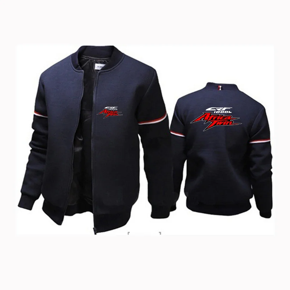 Africa Twin Crf 1000 L Crf1000 Solid Color Flight Jacket Men Versatile Spring and Autumn Warm Loose Round Neck Design Coat