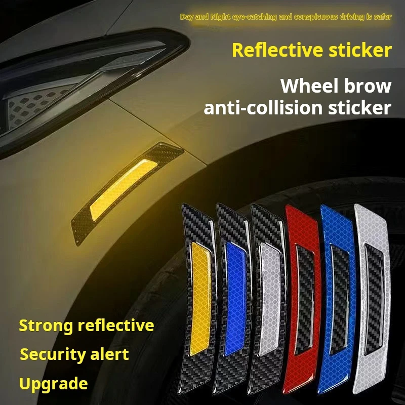 Reflective sticker luminous wheel eyebrow anti-collision high beam car rearview mirror anti-high beam reflective sticker car whe