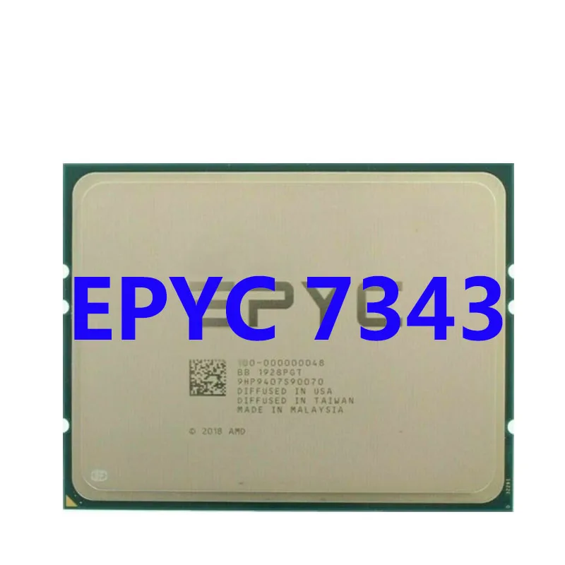 

7343 EPYC ЦПУ процессор 3,2 ГГц/3,9 ГГц 16-ядерный 32-поточный 128 МБ 190 Вт SP3 сокет поддержка H12 серии MBD ОЗУ DDR4-3200MHZ 8-Chanel