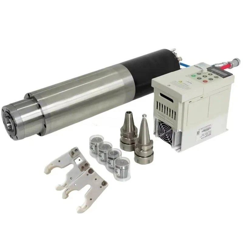 Full-Set BT30 5.5kW ATC Spindle Kit, 24000rpm 120mm 4-Pole Spindle Motor + 5.5kW VFD Drive for CNC Milling