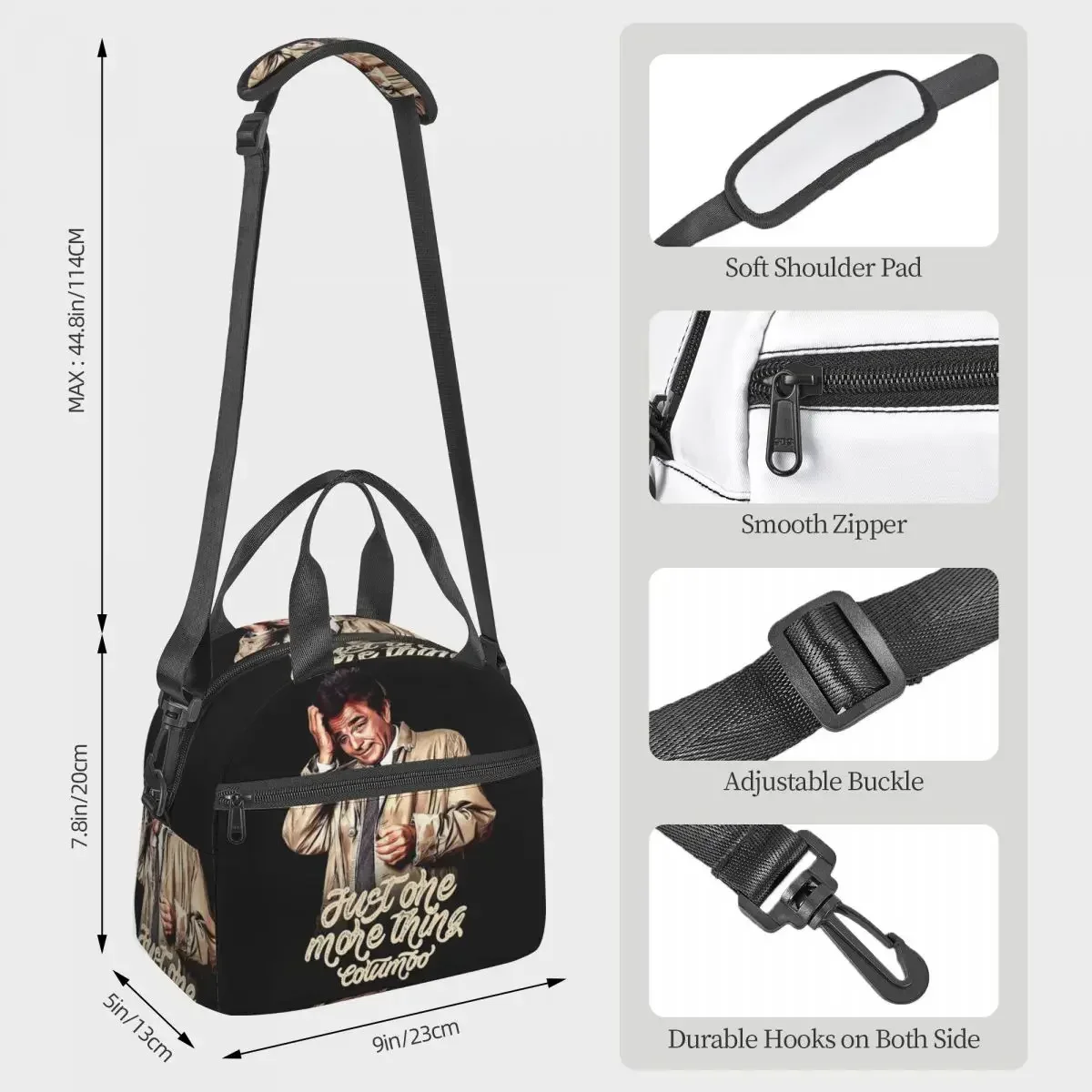 Columbo - TV Shows Insulated Lunch Bag for Women Office Cooler Thermal Box Tote Portable Lunch Boxes