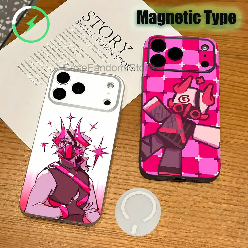 

S-Subspace Valk P-PHIGHTINGS Transparent White Phone Case For iPhone 17,16,15,14,13,12,11Pro,Max,Plus Magnetic Wireless Charging