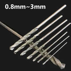 Coated Drill Bits 0.8mm 1mm 1.2mm 1.5mm 1.8mm 2mm 2.5mm 3mm for Glass Jewellery Jade Straight Shank Rotary Hand Tool
