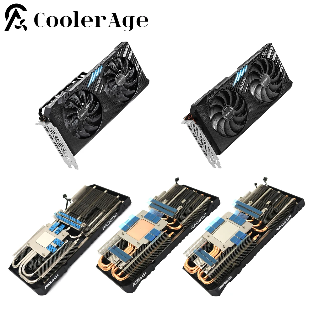 ل Asrock RX 7600XT 7700XT 7800XT 7900GRE CL بطاقة الفيديو المبرد RX7600XT RX7700XT RX7800XT بطاقة الرسومات استبدال المبرد