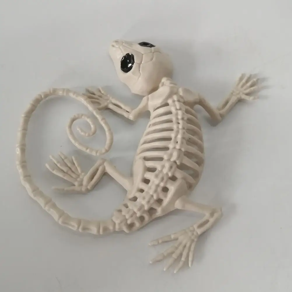 Halloween Cat Skeleton Decoration Spooky Halloween Skeleton Decor Set for Haunted House Party Mini Poseable Bone for Spooky