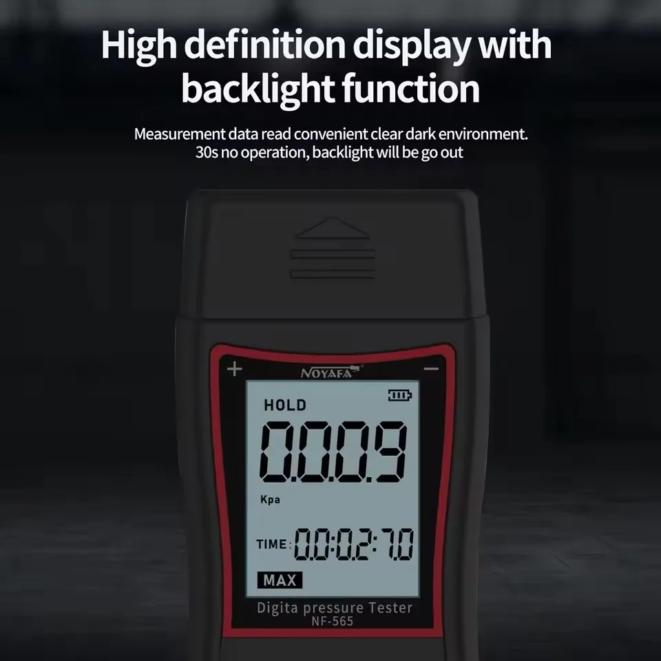 Digital Manometer Air Pressure Gauge NF-565 Differential Pressure Gauge ±105 KPaAir Pressure Meter Differential Gauge Kit