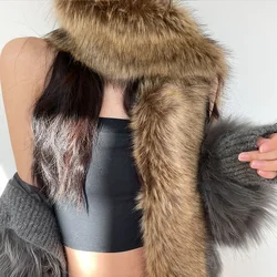 Y2K Sexy Faux Fur Scarf for Women Men Winter Warm Thickened Lengthened Neck Fashion Fur Collar Dress Cape Party Dress Shawls
