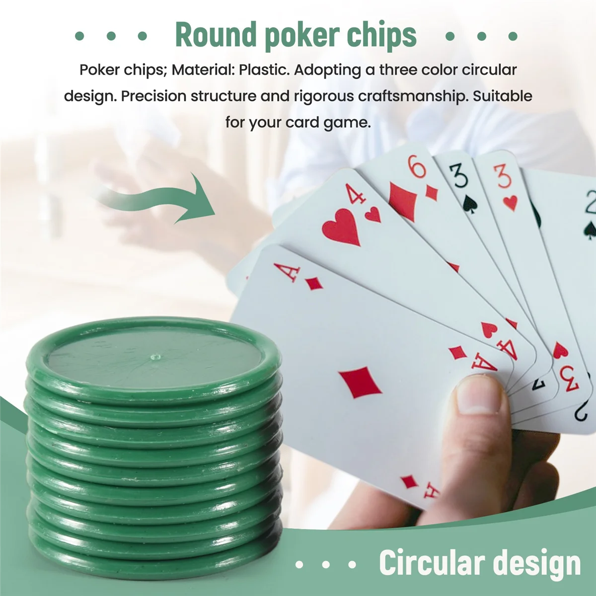 Reliable!  Red Yellow Green Round Shaped Mini Poker Chips Lucky Game Props 69 Pcs