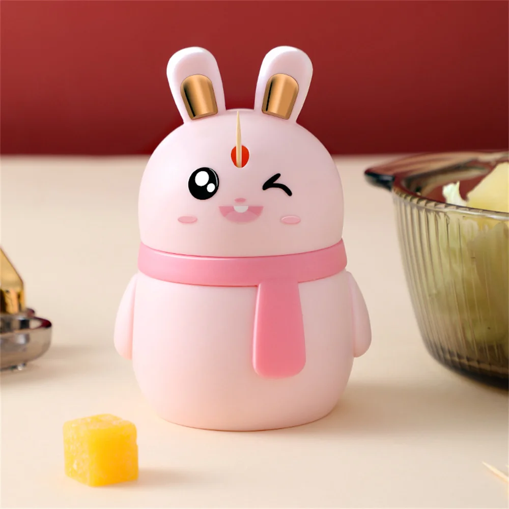 Toothpick Bottle Stable Base Farewell To Chaos Cute Cartoon Kitchen Accessories Toothpick Box Compressional High-capacity