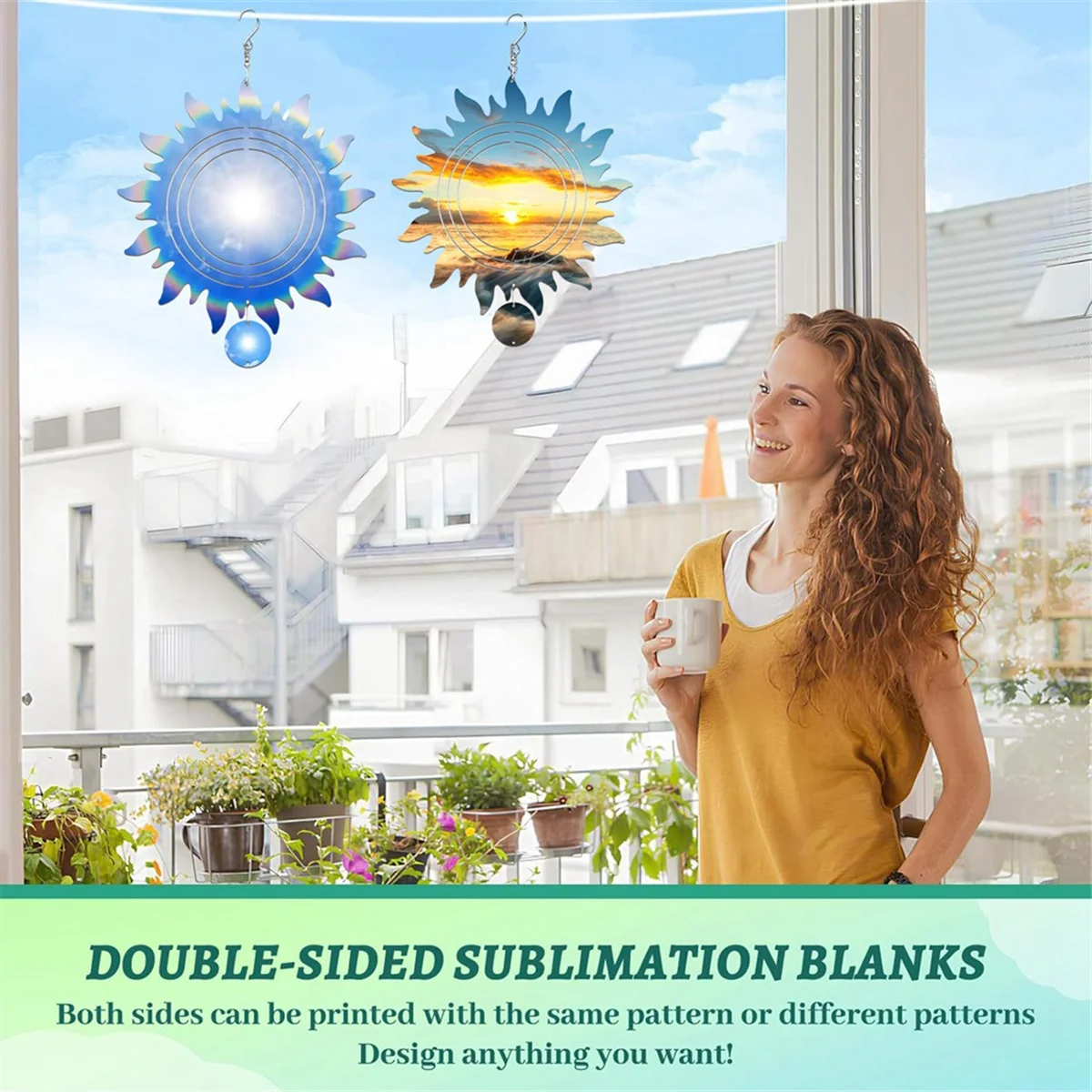 

6Pcs 8 Inch Sublimation Wind Spinner Blanks for Indoor & Outdoor Decorations and Perfect for Women, Mom,Wife Gift