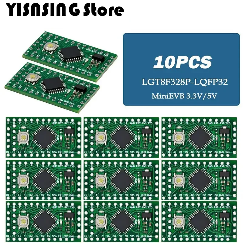 Substitui Pro Mini ATMEGA328P Totalmente Compatível para Uso de Arduino, HT42B534-1 Driver, LGT8F328P, LQFP32 MiniEVB, 3.3V, 5V, 1-10Pcs