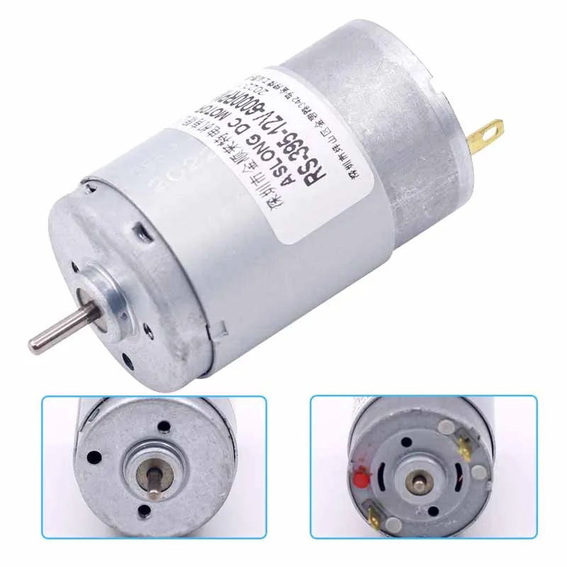 RS-395 Micro electric 395 dc motor 12v 24V Mini engine for worm reduction gearmotor high speed brushed motor aslong  shaft 2.3mm