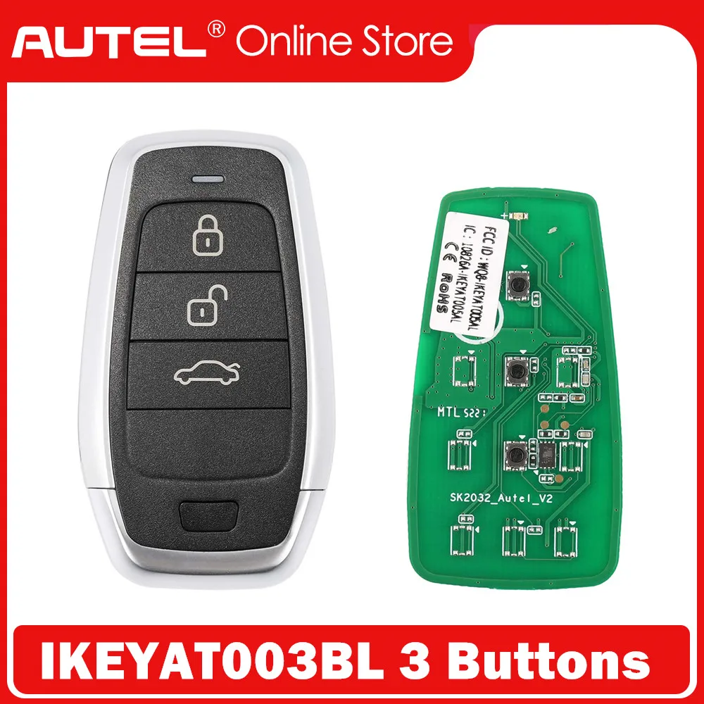 

AUTEL MAXIIM IKEY Standard Style IKEYAT003BL 3 Buttons Independent Smart Key (Lock/ Unlock/ Trunk)