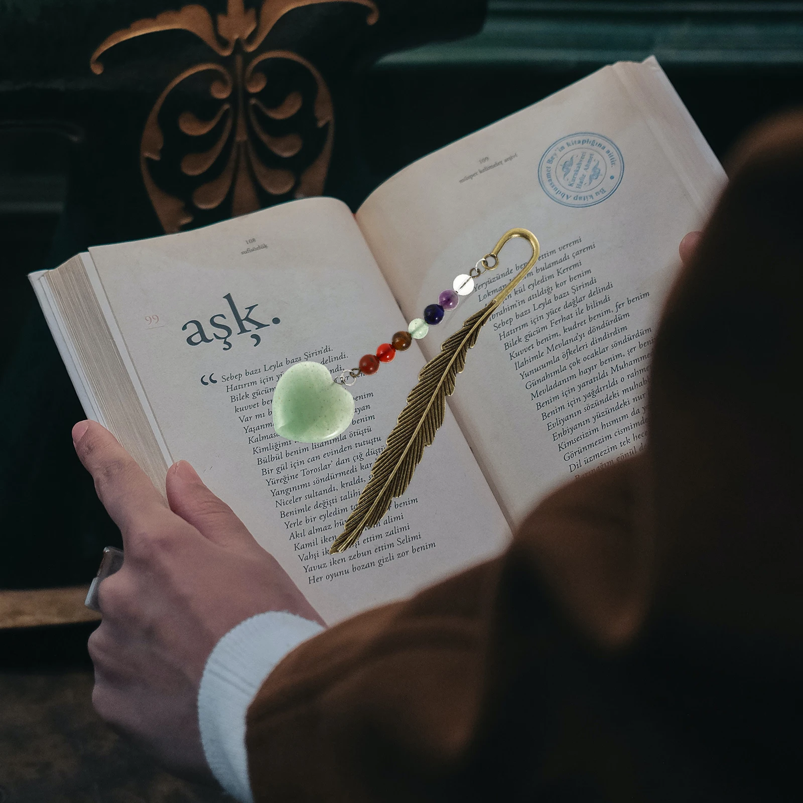 

Metal Bookmark With Natural Style Page Marker For Book Lovers Gift Student Supplies Decorative Bookmark