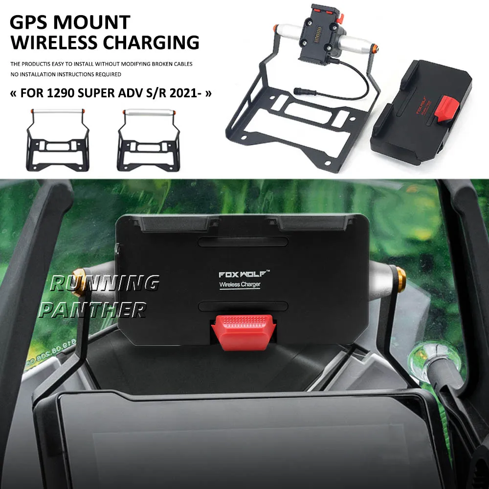 

NEW Motorcycle GPS Phone Holder USB & Wireless Charger Navigation Bracket Mount Stand For 1290 SUPER ADV ADVENTURE S R 2021 2022