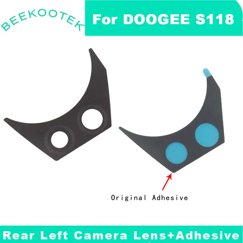 Original DOOGEE S118 Rear Left And Right Camera Lens Back Camera Lens Glass Cover With Adhesive For DOOGEE S118 S Smart Phone