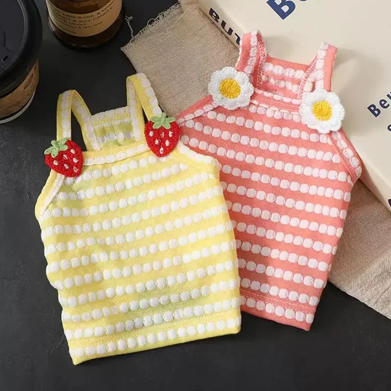Chaleco bandolera rayas para perros y gatos – Ropa verano suave - imagen 5