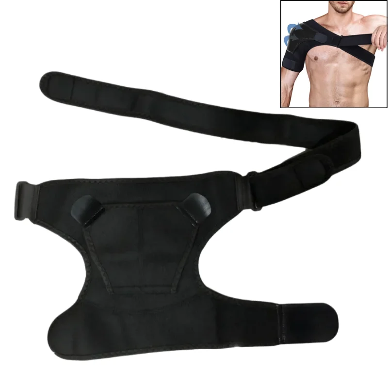 1pc Adjustable Shoulder Support Brace Pressure Pad for Left and Right Shoulder Injuries Breathable Protective Back Belt