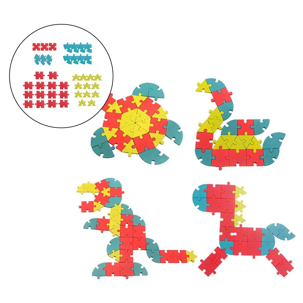 40x buntes Puzzle Holzspielzeug Tierpuzzles Puzzlespiel Lernspielzeug