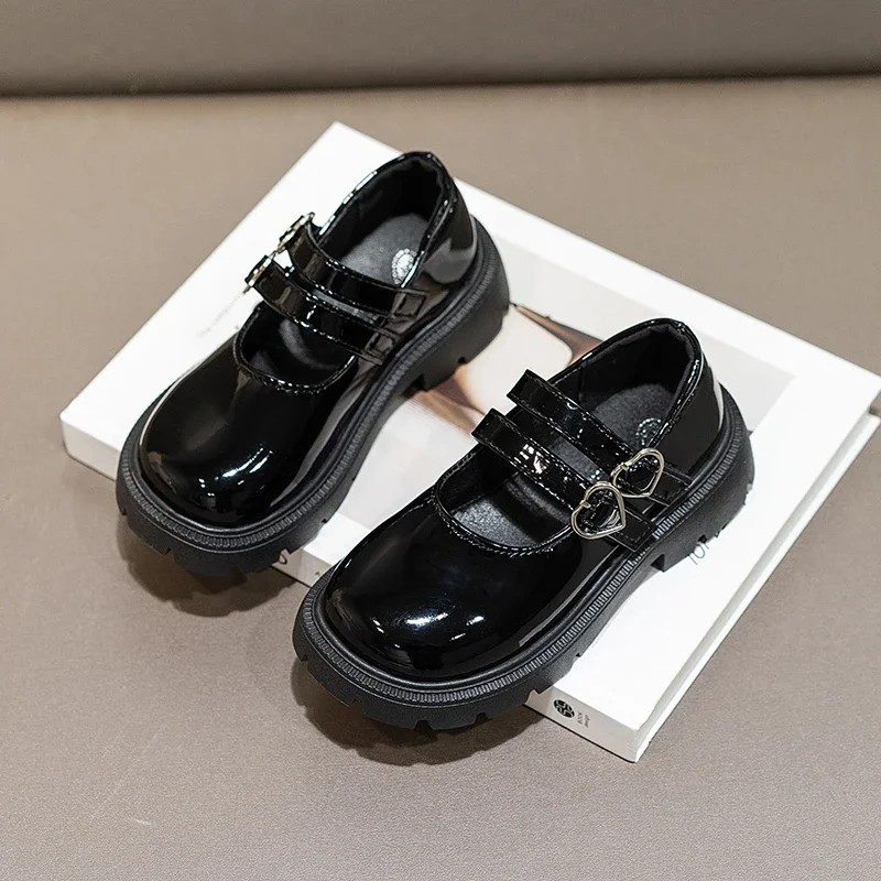 Girls School Performance Shoes Spring Autumn Kids Fashion Mary Jane Shoes for Princess Children's Black Uniform Leather Shoes