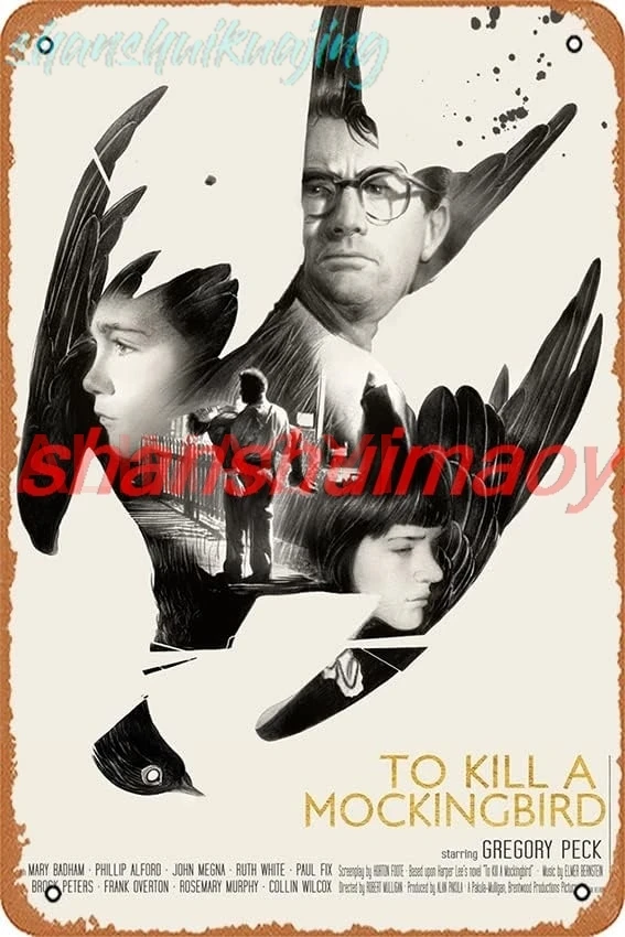 Muecddoa Movie Poster Retro Tin Sign To Kill a Mockingbird Movie Poster Art Classic Film Television Posters Man Cave Gift W sign