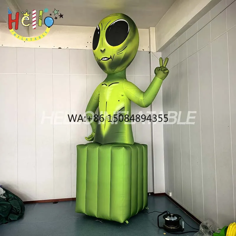 Music Festival Stage Props Decorated Space Theme Green ufo alien Advertising Inflatables