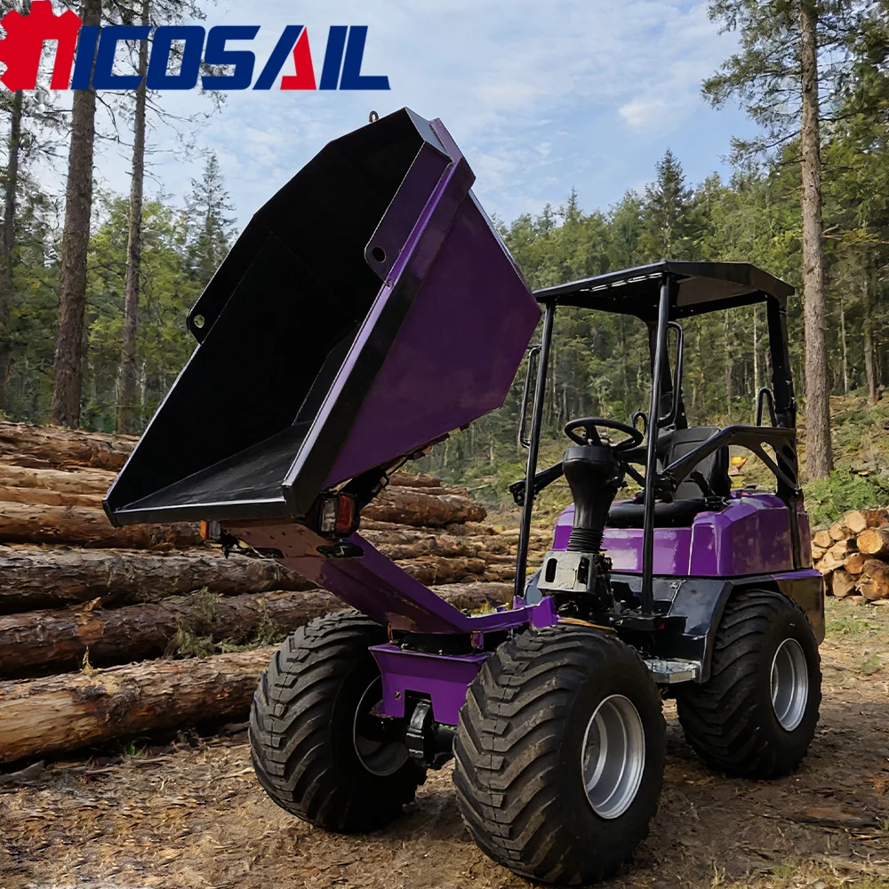 

Nicosail Mini Hydraulic Wheel Dumper 12 km/h High Speed for Farm Garden Construction Site