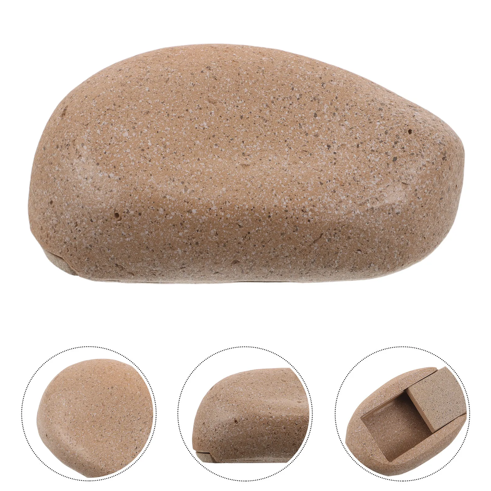 Fake Rock Key Hider Safe Holder Outdoor Waterproof Garden Stone Storage Box Hidden Spare Key Keeper for Yard Landscape