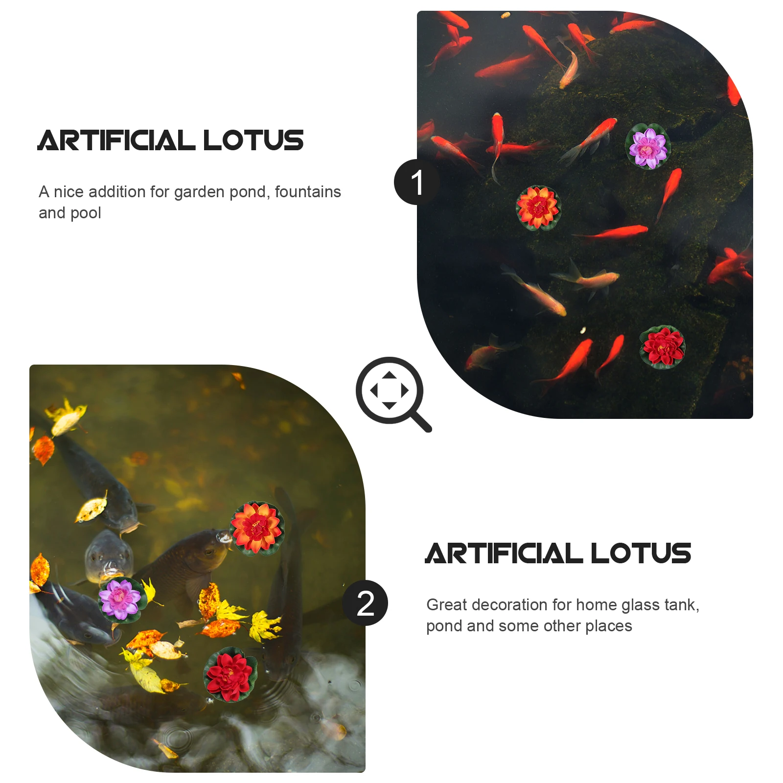 

6pcs Artificial Lotus Decoration Vivid Home Garden Pond Fountain Pool Aquatic Realistic Decorations Imitation Lily Multicolor