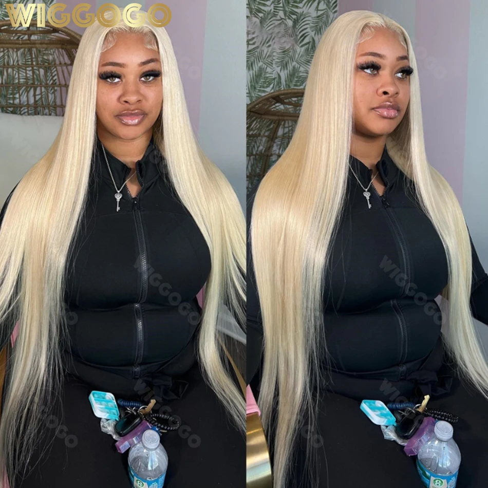 Wiggogo 613 Transparent Hd Lace Frontal Wig 13X6 Bone Straight Blonde Human Lace Front 13X4 Brazilian Preplucked Human Hair Wigs