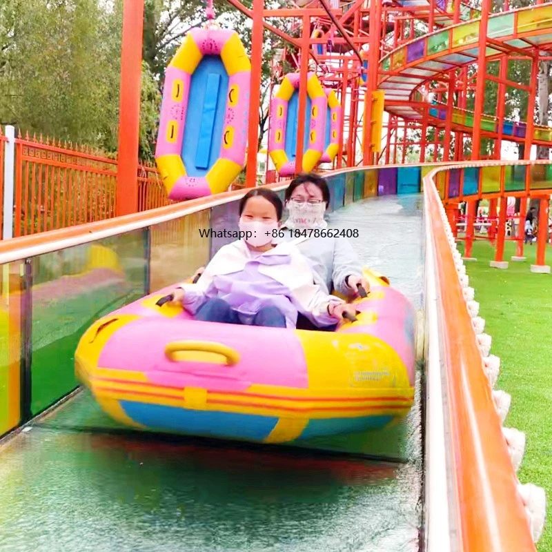 

Great Fun Outdoor Water Play Equipment Amusement Park Floating Games Giant Long Glass Water Slide Rides