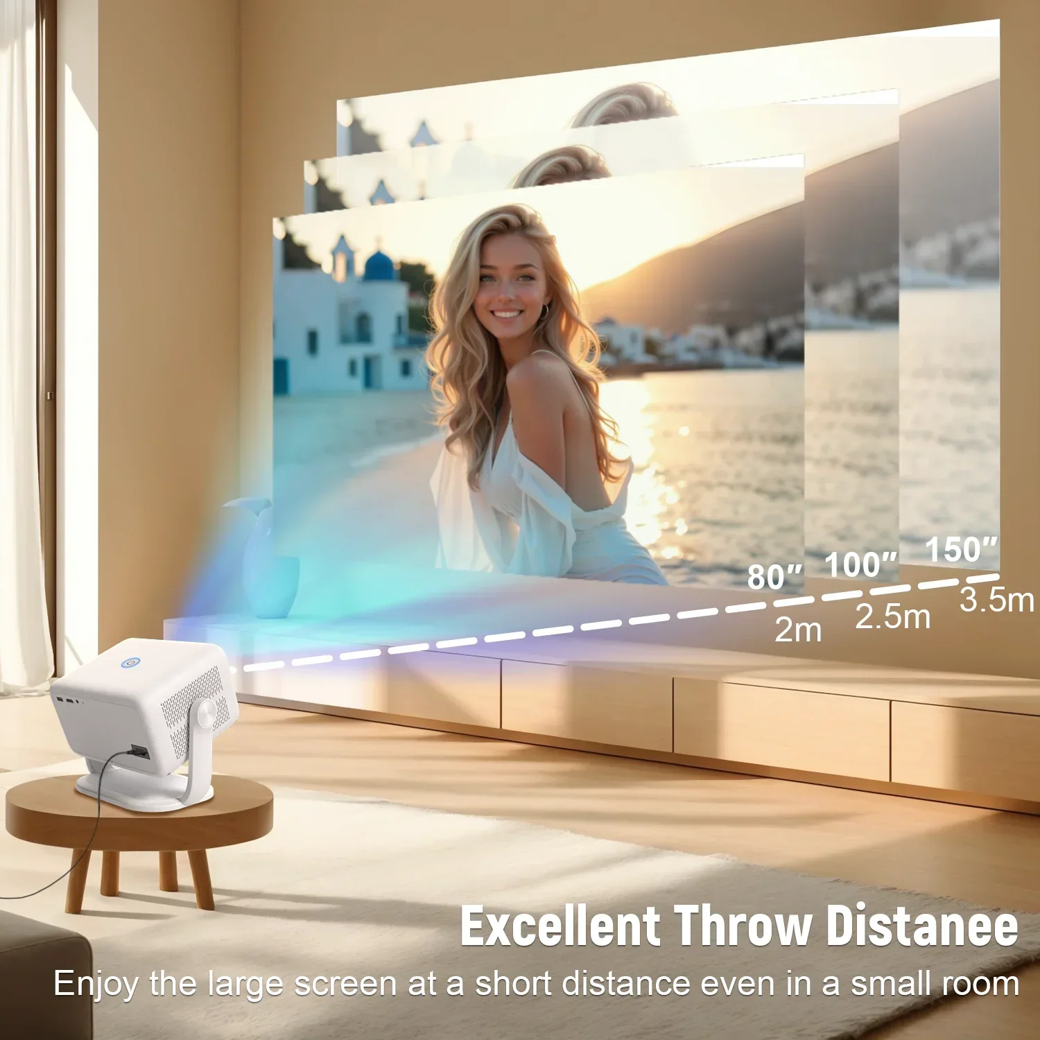 

TP350 Projector Netflix Certification 650ANSI 4K 1080P Android 13 Wifi6 BT5.2 Dual 2.4G/5G Auto Keystone Correction Auto Focus