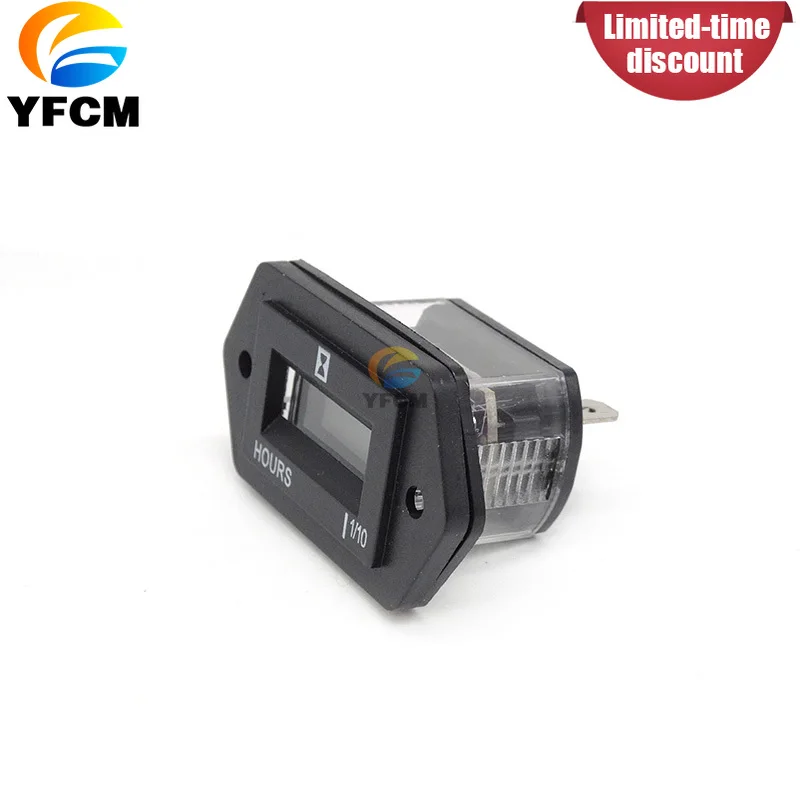 Electronic Hour Meter Waterproof Design IP67 DC 12V 24V 36V Hourmeter for Excavator Construction Parts