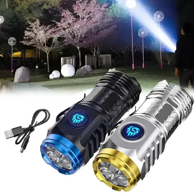 Three-Eyed Monster Mini Flash Super Power Flashlight Flashlight Strong Light Rechargeable Super Bright Portable Lighting