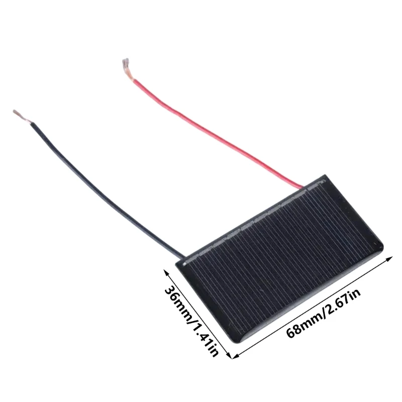 Small Solar Cell 68x36mm Crystallines Silicon 5V Compact Renewable for Charging & Outdoor Activity Solar Energy Gadget