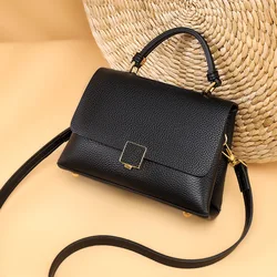 Genuine Leather Women's Bag Fashion Simple Commuting Pure Colour Single Shoulder Bag Crossbody Bag Luxury Cow Leather Handbag